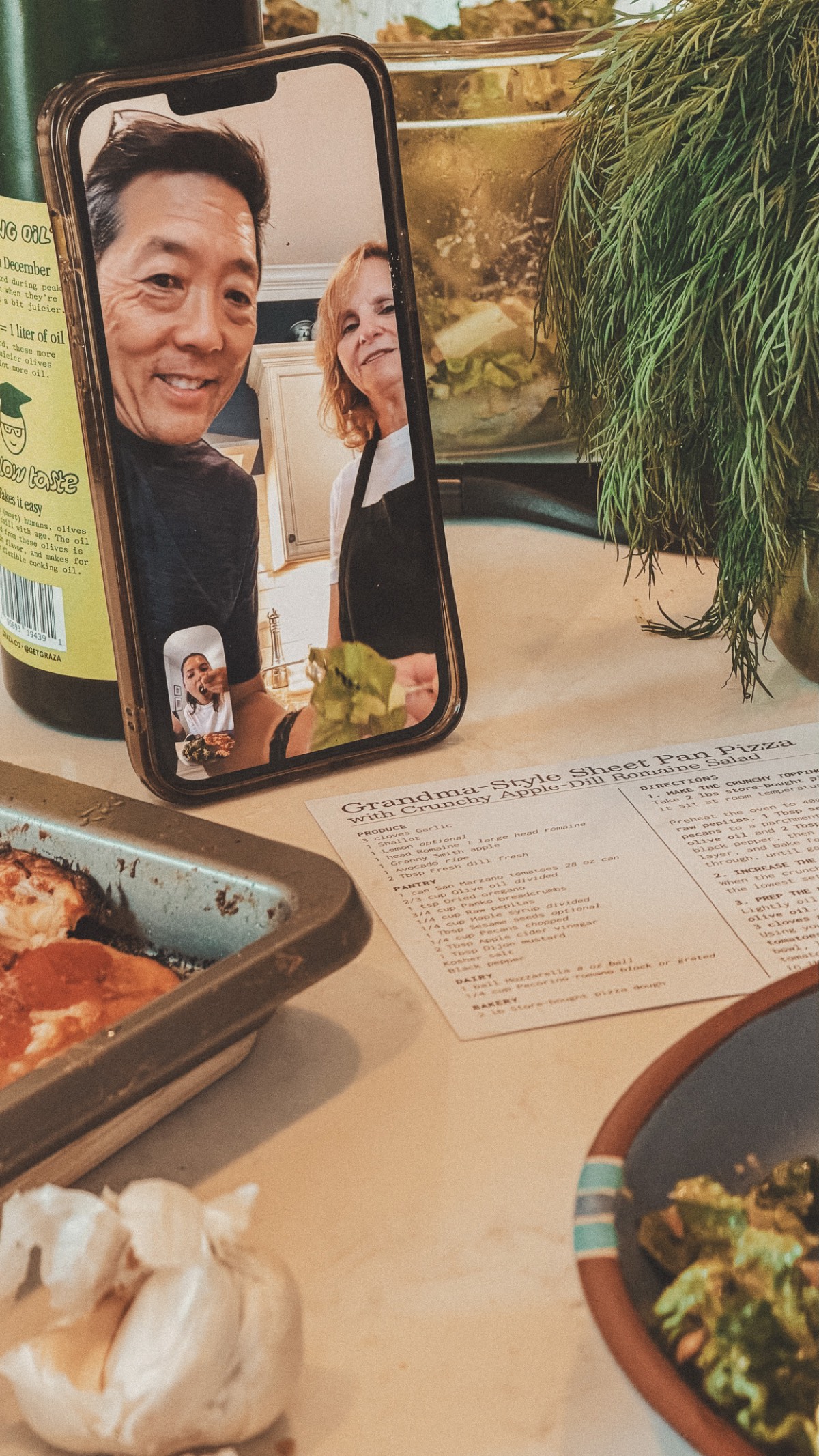 Cooking together over a video call — a Savor session